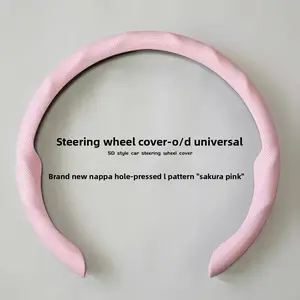 Nappa Genuine Leather Steering Wheel Cover/Handrest Cover – perforated leather, breathable, non-slip, safe for all seasons, one-piece design, stylish decor