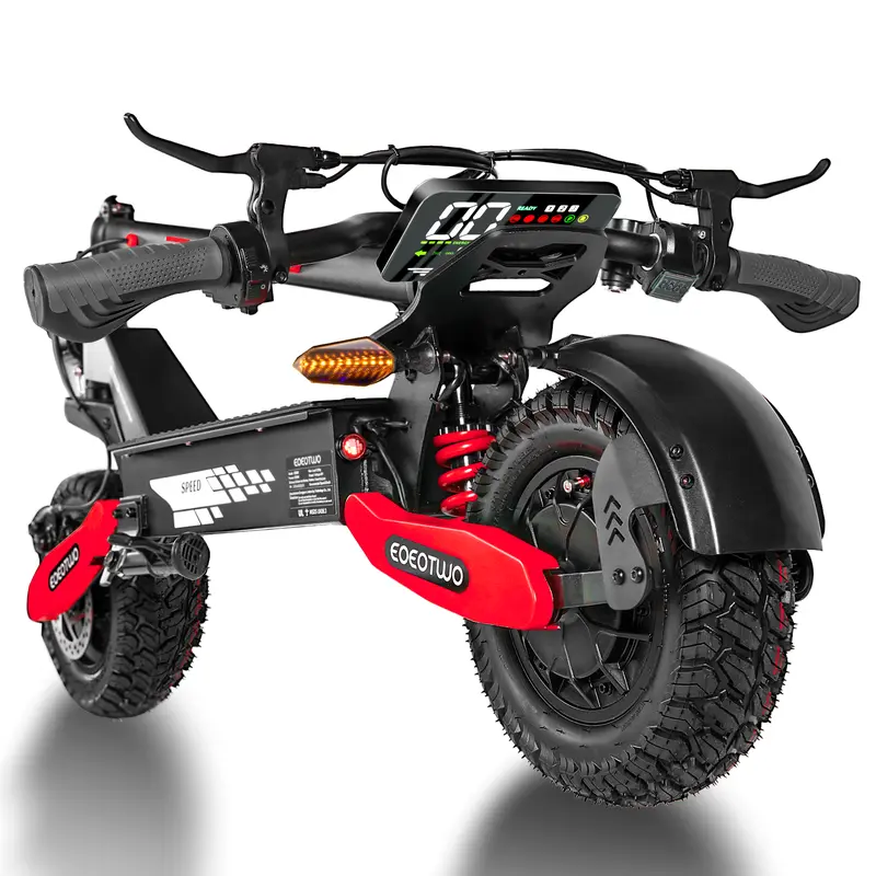 EOEOTWO All Terrain Resilience Dual Motor Aluminum Alloy Adult Motorized Scooter, 28MPH, 20/40Mi Range, 3-Sec Folding, 330LBs Load, Dual Shock Absorption, 48v23ah, 4ft11in-6ft9in Heights, 12 Months, Outdoor Stuff for Adults,outdoorfun