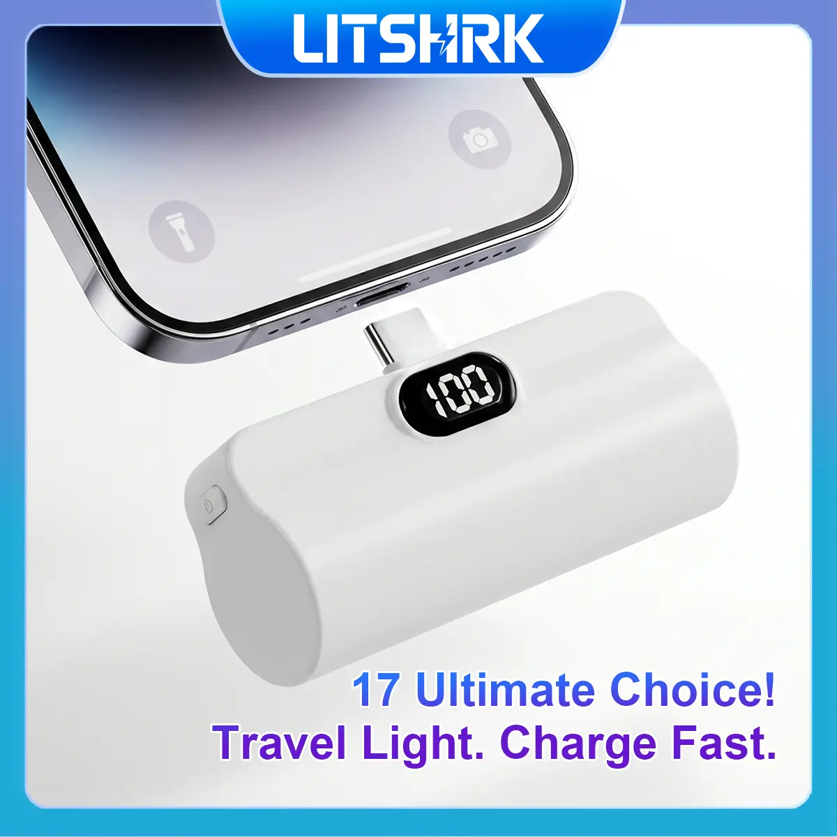 5000mAh Portable Charger Power Bank, 12W Fast Charging EDC Gear with Rotating Connector & LED Display, Pocket-Size Lightweight Battery Powered Mini Battery Pack for Phone Accessories, Dainty Power Banks