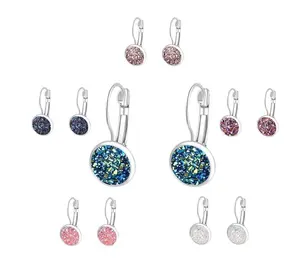 Druzy Crystal Collection: 6-Piece Colorful Earrings Set For Women - Elegant Dangle With Lever Back Closure, Lightweight & Comfortable