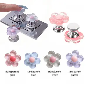 Upgrade Flower-Shaped Toilet Button, Top Handle, Bathroom Toilet Push Button Aid, Universal Blue Flush Replacement Part Home Use, Bathroom Accessory, Home Goods