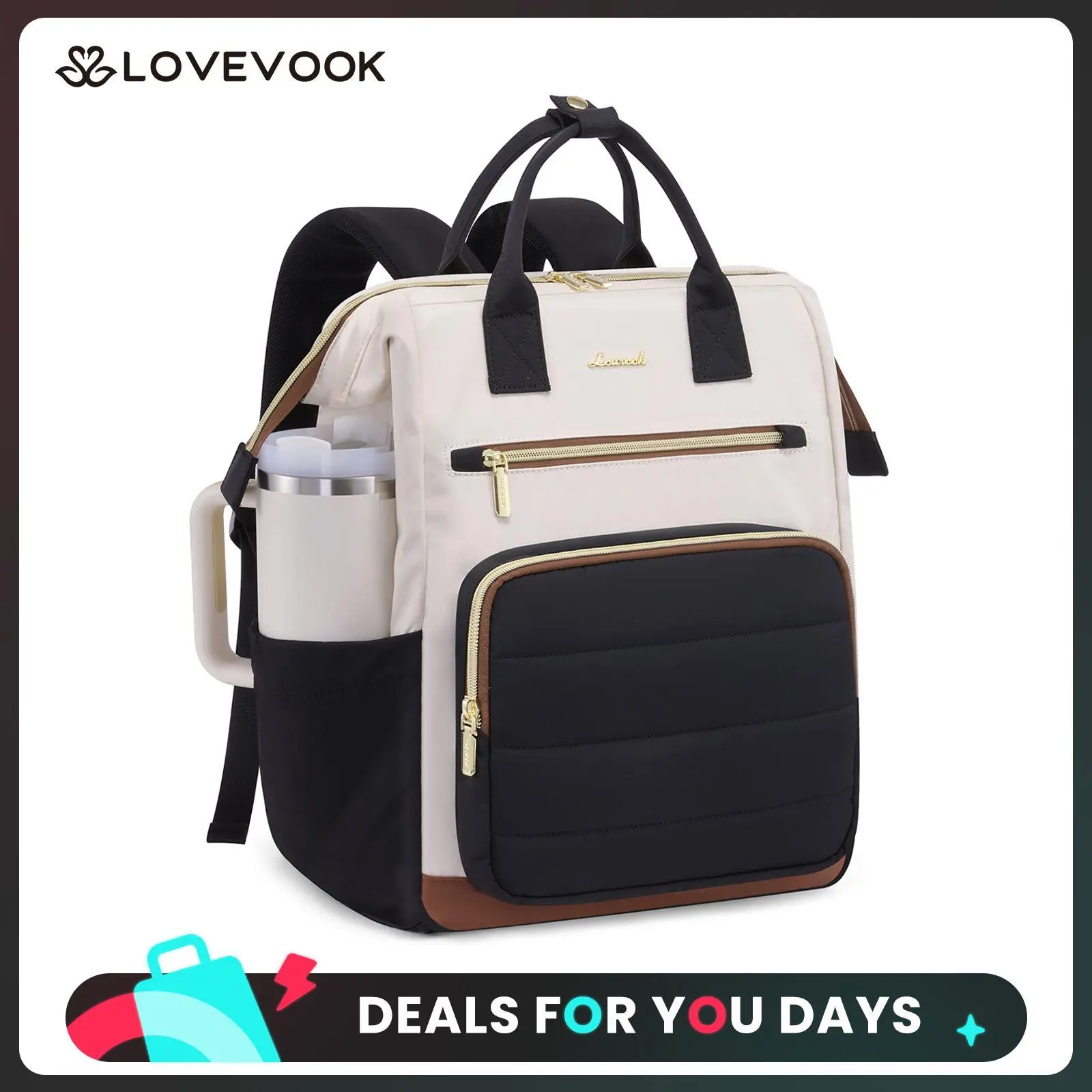 LOVEVOOK Laptop Backpack for Women, 15.6 Inch Work Backpack purse for Nurse Teacher, College Back to School Bookbag for Teen Girls, Personal Item Travel Bag Computer Daypack for Daily Commute.,
