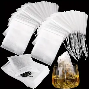 Tea Filter Bag, 100pcs/set Reusable Tea Infuser Bag with Drawstring, Seasoning Filter Bag for Cooking Soup, Tea Bag for Tea Making, Tea Making Tools