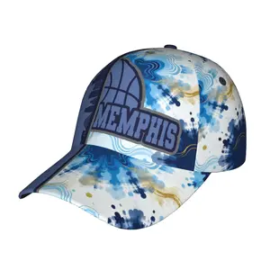 Memphis Basketball Tie-Dye Graffiti Cap, Unisex Adjustable Hat, Ideal for Year-Round Use, Outdoor Activities, Sun Protection, Great for Travel And Game Days