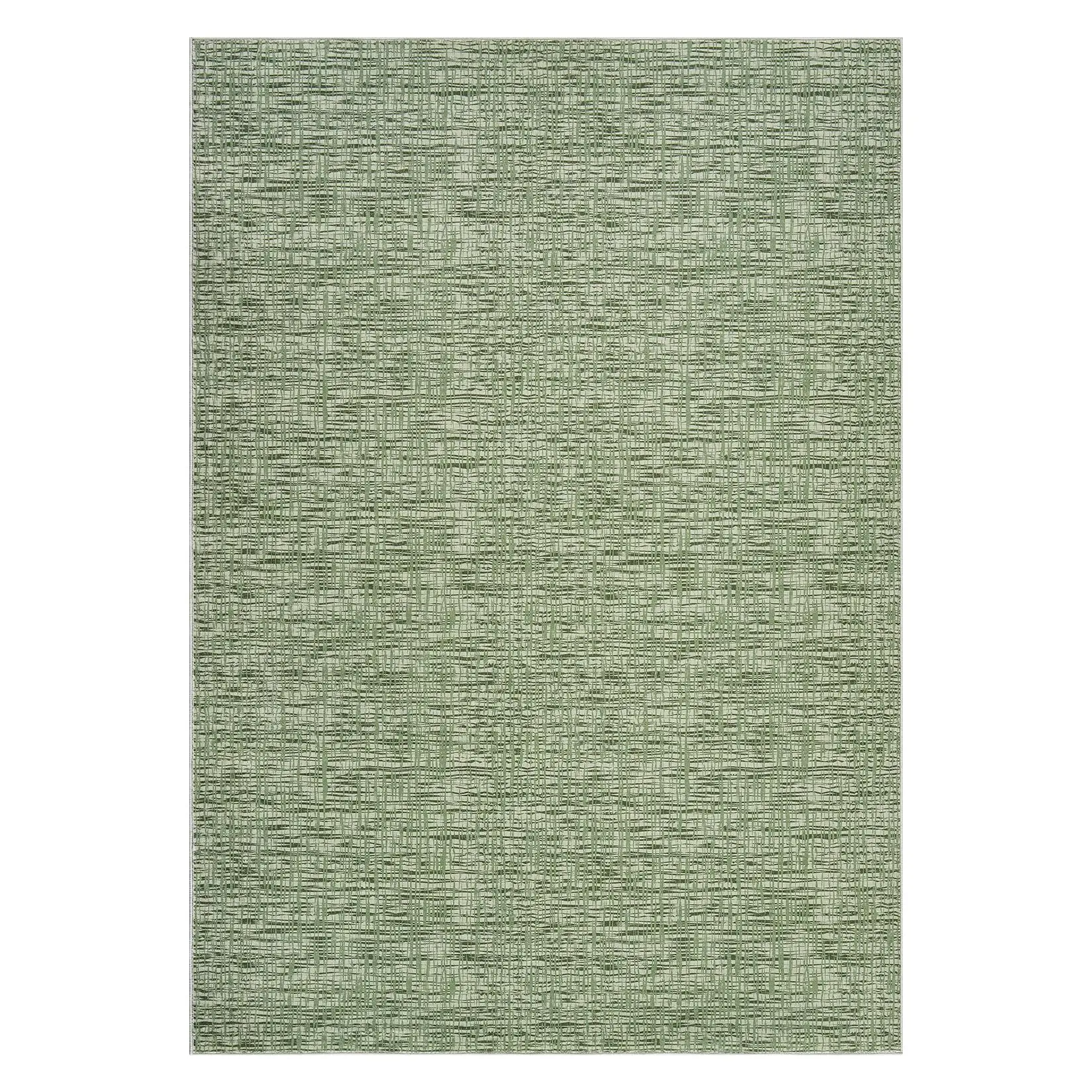 GARVEE 10'x13' Area Rug for Living Room, Modern Stripe Design, Low Pile, Non-Skid, Washable, Ultra-Thin Carpet Suitable for Bedroom and Office in Green