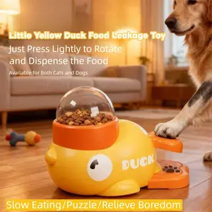 Interactive Pet Puzzle Treat Dispenser Toy, Duck-Shaped Slow Feeder, Intelligence Training Tool for Cats and Small Dogs, 8.6 Inches.