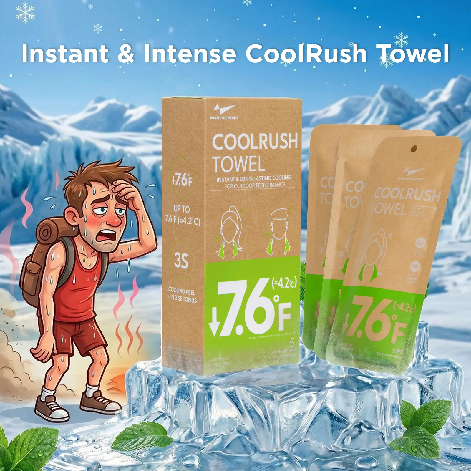20/10/5 pack CoolRush Pickleball Cooling Towel – Instant Cold Neck Wrap for Hot Weather, Large Cooling Rag for Tennis, Golf, Softball, Gym, Marathon, Cycling, Fitness & Court Sports  summervibes