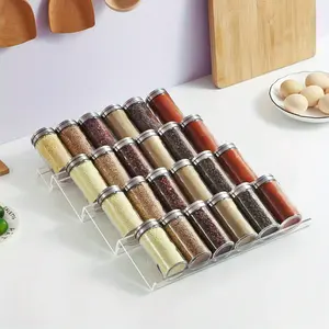 Acrylic Transparent Spice Drawer Storage Box Set, 4 Layer Kitchen Organizer, 4 Pieces, No Canisters Included, Durable & Stylish Design