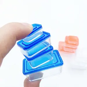 Miniature Dollhouse Food Storage Set, Realistic Lunch Box Kitchen Fridge Model, 1/12 Scale Openable Design, Perfect for Playroom Decor