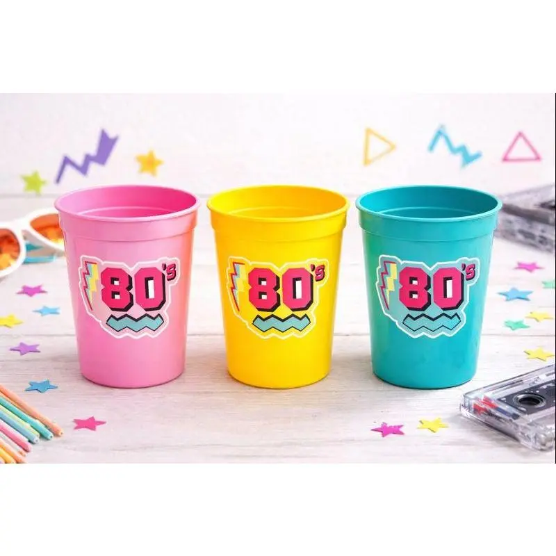 I Love the 80'S PARTY CUPS - 80's Birthday Cups 80's Party Cups 80's Decorations 80's Birthday Party 80's Birthday Party Decorations 80s