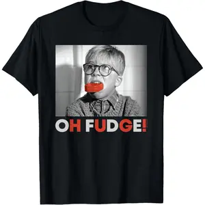 Christmas Story "Oh Fudge" T-Shirt| 100% Cotton, Movie Quote, Retro Print| Xmas Movie Nights/Fans| Soft, Durable, Nostalgic