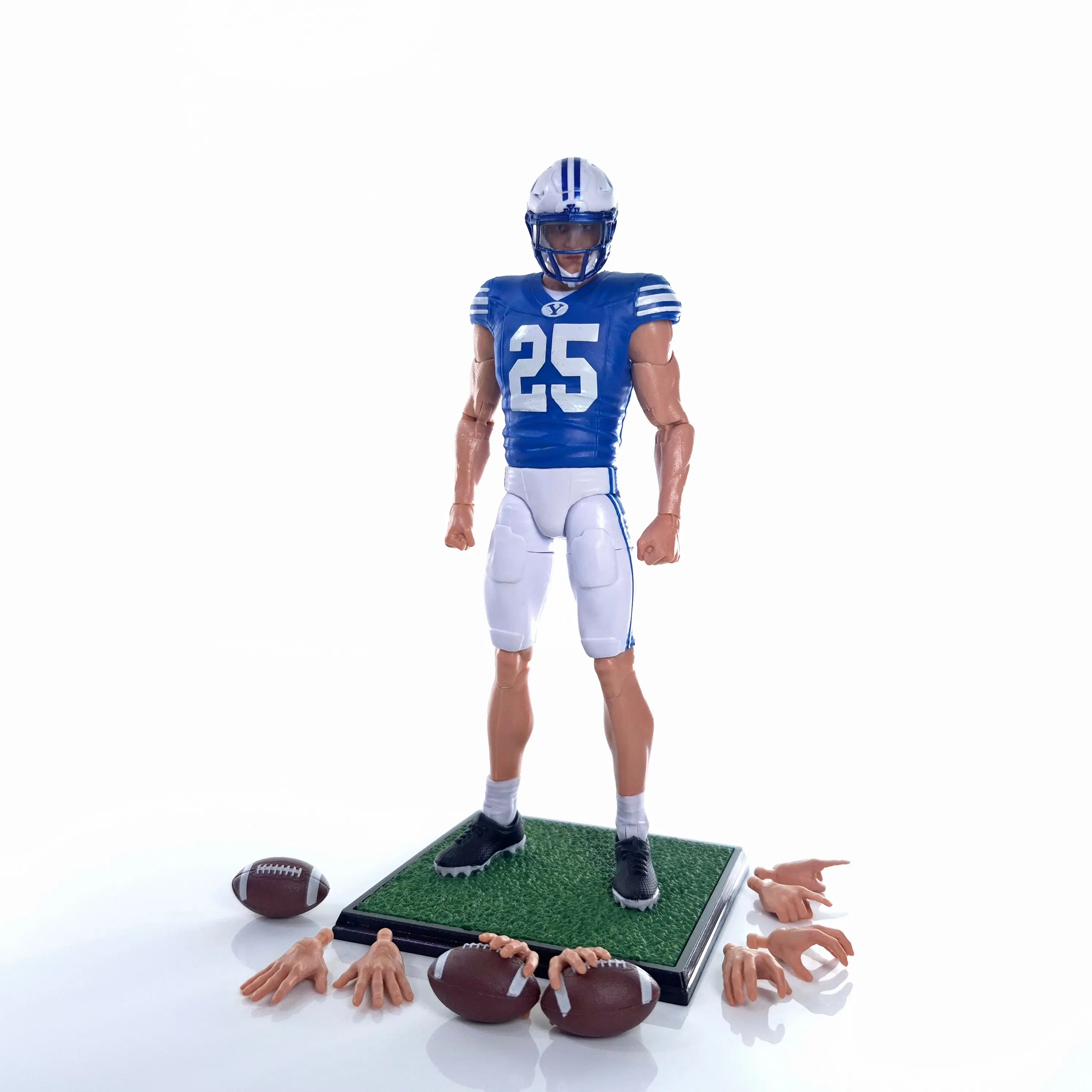New 6-Inch Licensed BYU #25 Walk-On Player Light Figurine with Dynamic Articulation, Included Display Stand, Ideal for BYU Fans, Sports Collectibles Item