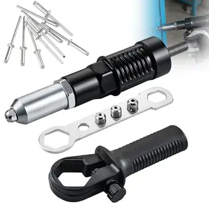 Electric Rivet Gun Adapter, Handheld Rivet Gun Adapter for Electric Drill, with 80PCS Rivet, Drill Bit Adapter, Practical Power Tool Accessories for Daily Project Needs