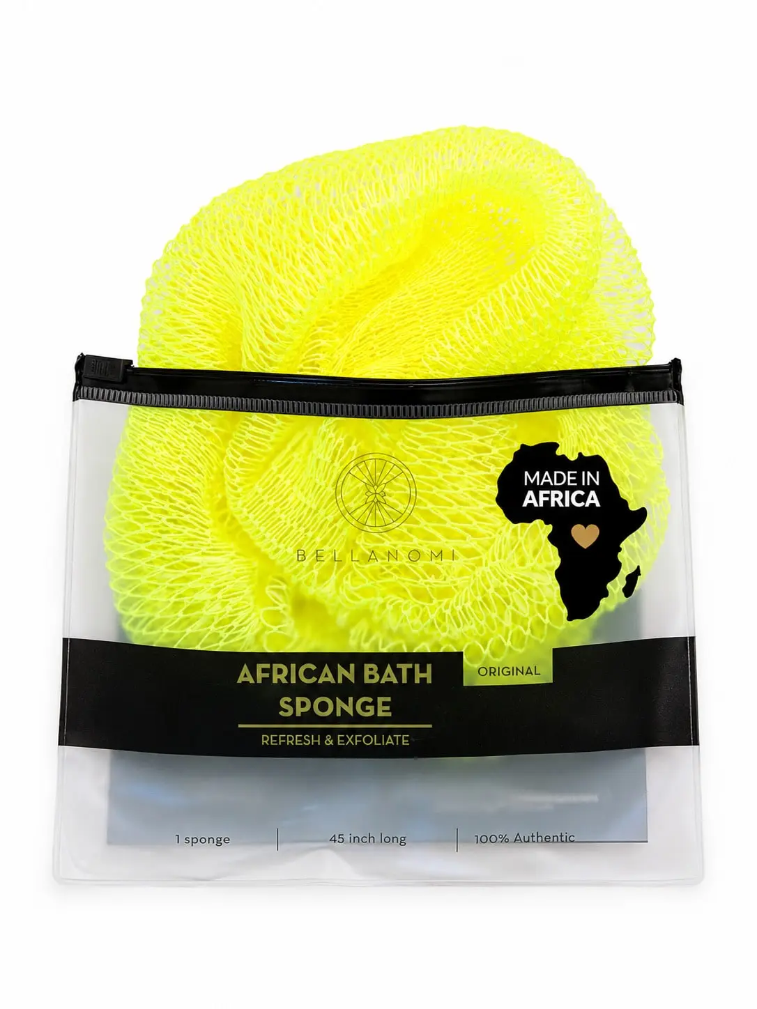Original African Exfoliating Bath Sponge, Extra Long Elastic Mesh Body Scrub Sponge, Gentle Skin Exfoliator for Back, Arms, Legs, Daily Spa Shower Accessory