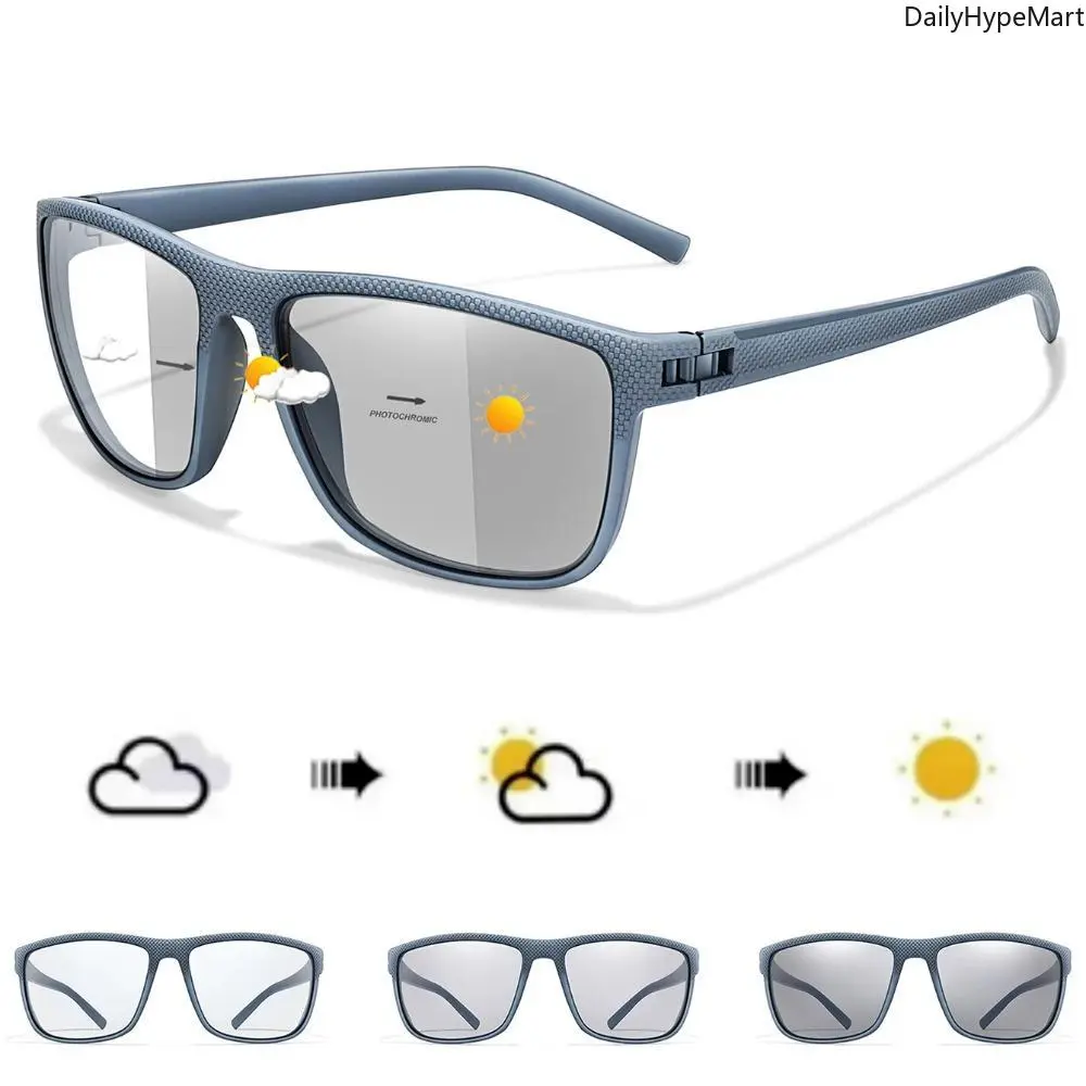 DailyHypeMart Polarized Photochromic Unisex Cycling Windproof Glasses - UV Protection Outdoor Sports Eyewear with Adaptive Lens Technology, Fashion Sports Glasses, Sports Biking Sunglasses