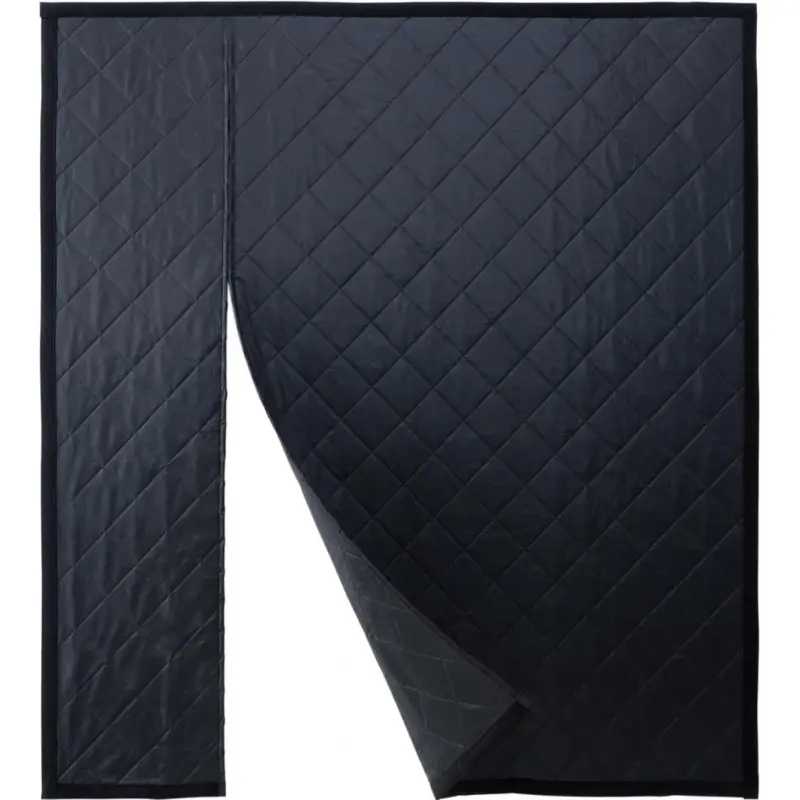 Reversible Wide Magnetic Thermal Insulated Curtain - Thick Polyester Fiberfill, Heavy Duty Fabric Room Divider for Winter, Attic, Temporary Insulation Cover for French Sliding Doors, 62"x81", 48 Powerful Magnets, Blocks Out Cold Drafts
