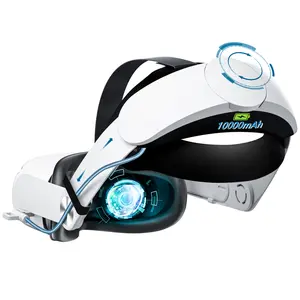 Head Strap with Battery for Oculus Quest 2, 10000mAh Battery Pack Extend 8H Playtime, Fast Charging VR Power, Adjustable Elite Strap Replacement Accessories for Oculus/Meta Quest 2 Game Immersion Ergonomic Design vr accessories Indicator Light Durability