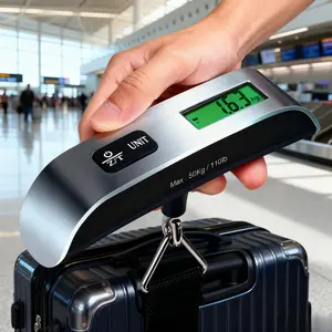 Portable Digital Luggage Scale, Accurate Pet Scale with Backlit LCD Display, Hanging Suitcase Scale, Travel Luggage Weight Scale with Hook, Traveling Gadgets