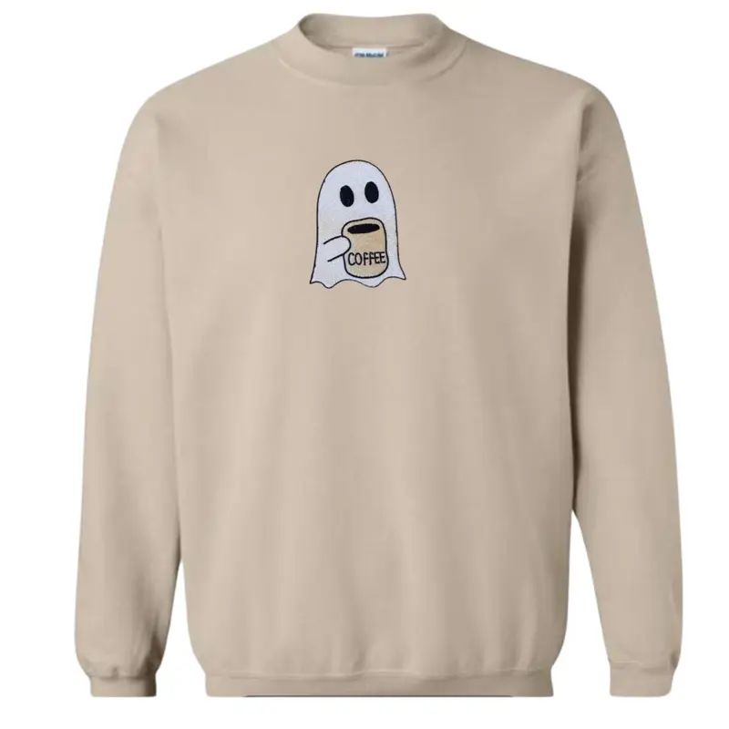 Little Ghost Coffee Sweatshirt Embroidered