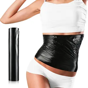 60 Meters Black Osmotic Plastic Body Wrap, Workout and Sweat Enhancer Stomach Wrap Body Wrap Film Applicator Power Wrap(1 Roll) Cosmetic