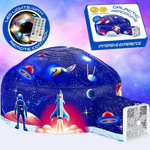 Galactic Aerodome with LED Lights - Inflatable Space Fort for Kids Aged 3-12, Inflates in Seconds Creating an Immersive Galactic Experience (Fan Not Included)