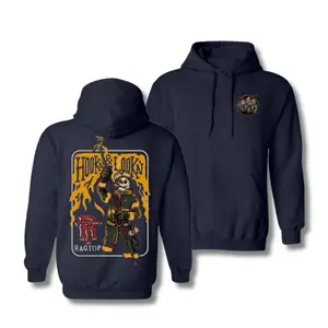 Hook & Lookin Firefighter Hoodie, Sweatshirt, Skeleton Firefighter Graphic Pullover, Vintage Rescue Flame Design, Soft Cotton Blend Sweatshirt, Gift for Firefighters, First Responders, Dad, Husband