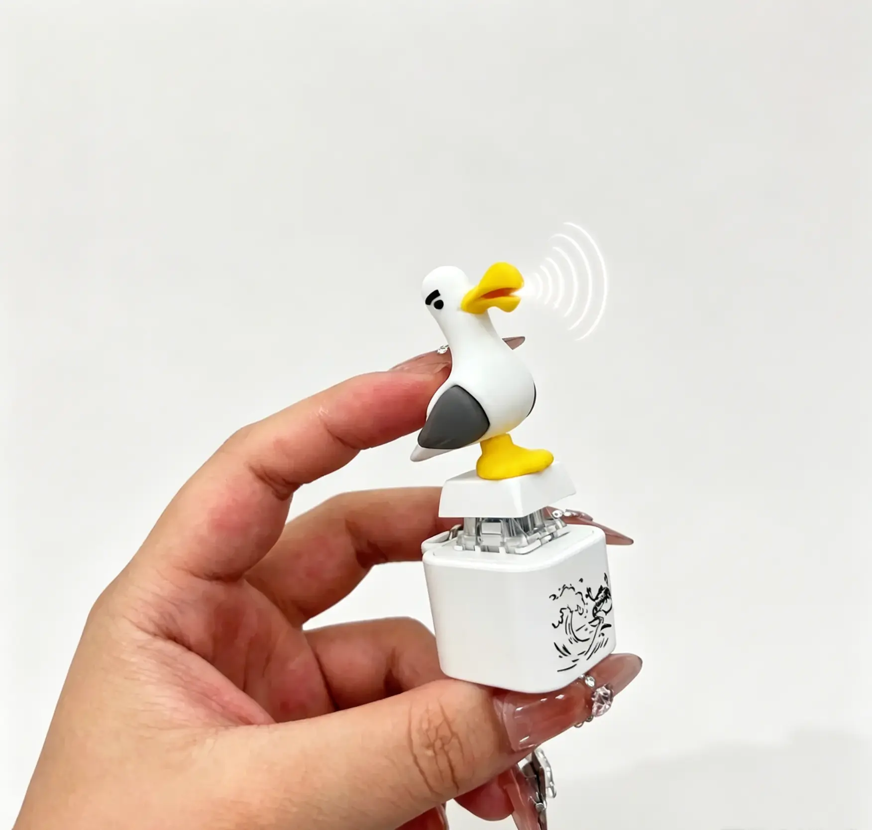 Seagull MINE Sound Button Keychain by Summerwins | Real Audio with LED Light, USB Rechargeable, Novelty Prank Gift for Friends