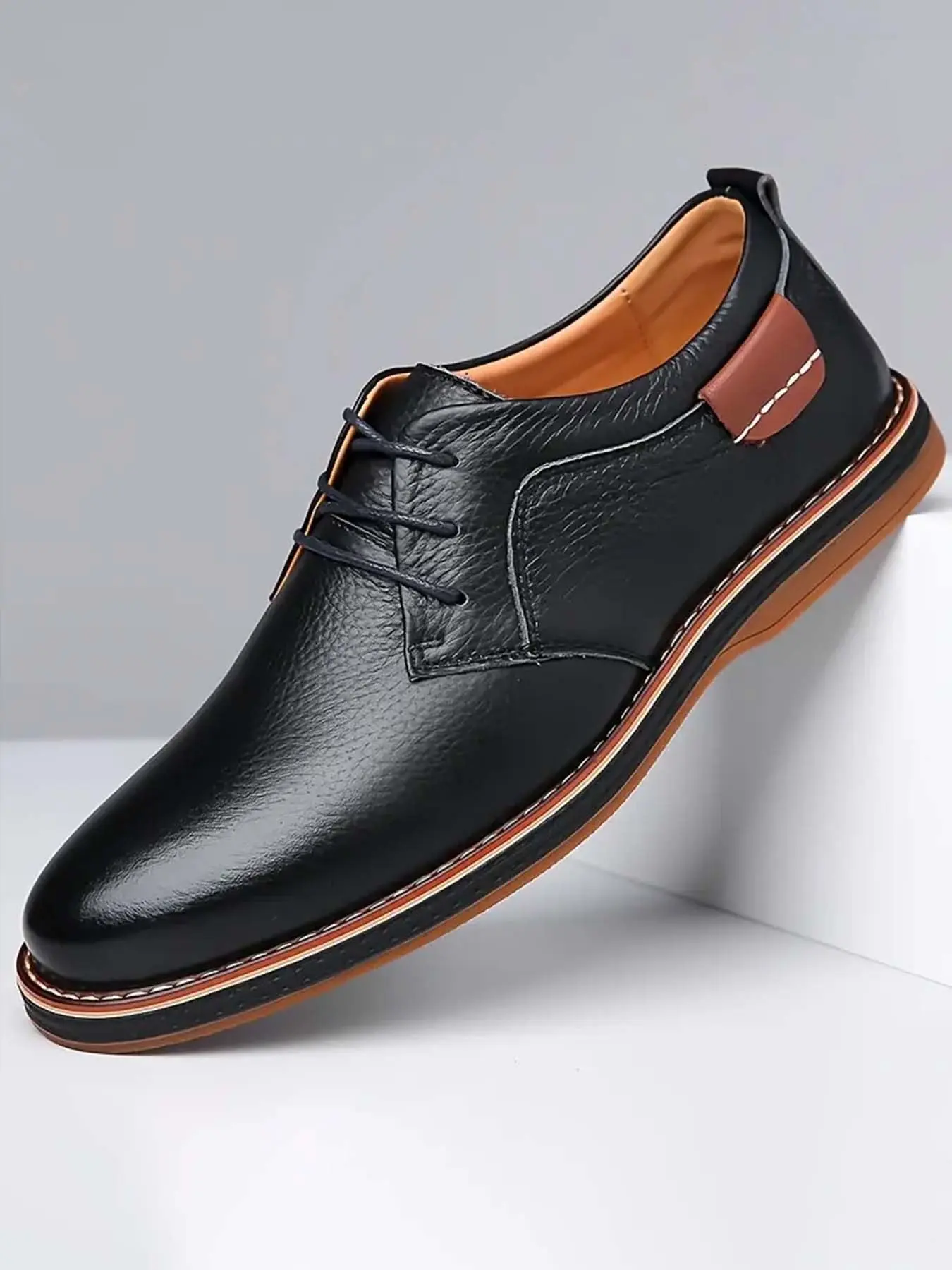 Men's Gentleman Casual Business Office Shoes, Slip-On Low Top Design, Classic Versatile Business Shoes, Business Formal Shoes, Textile Material, PU Leather Shoes, All Seasons, Footwear