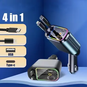 Mother's Day Gift:66W 4-in-1 Starry Sky Projection Charging Stand with Colorful Breathing Light Supports Lightning Type-C Fast Charging 2 USB Ports Compatible with iPhone 15 14 13 12 Samsung Galaxy Pixel and Other iOS Android Devices