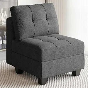 Belffin Middle Module Seat for Modular Sofa Sectional Couch with Storage Accent Armless Sofa Chair Modern Fabric