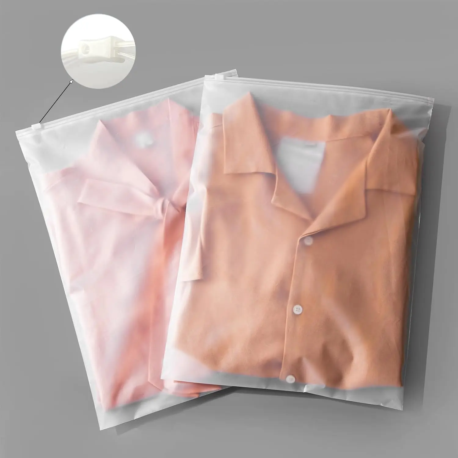 100Pcs Clothing Packaging Bags for Shipping 10x13 Inch Plastic Frosted Bags for Travel Storage or Small Businesses- Zipper Apparel Bag for Shirts, Socks, Underwear, and Documents - No Vent Holes - Home Improvement.