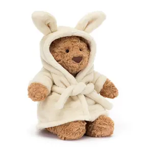 Jellycat Bartholomew Bear 40cm with Official Gift Bag – Luxury Bunny Robe Teddy, Perfect Birthday Surprise for Kids, Soft Plush Keepsake