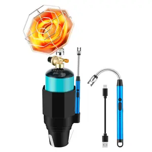 Golf Cart Heater with Cup Holder & Gas Regulator, Portable Propane Heater 6200BTU with Windproof USB Igniter, Outdoor Camping Heaters for Most Golf Carts, EZGO, Yamaha & Club Car(Tank Not Included)