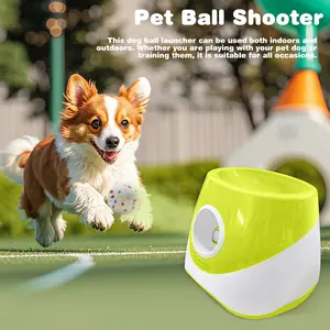 Upgraded Automatic Ball Launcher for Dogs – Rechargeable Interactive Dog Fetch Toy with 3 ETPU Balls, Adjustable Launch Distance (10/20/30 FT), Infrared Sensor Dog Ball Thrower for Dogs – Indoor & Outdoor Play Machine（lime Green)）