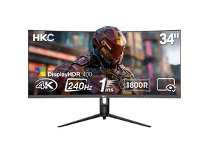 HKC CG345UK 34" Curved VA Gaming Monitor UltraWide 3440×1440 240Hz 1ms DIC HDR400 95% DCI-P3 Adjustable HAS DP+HDMI 2.1