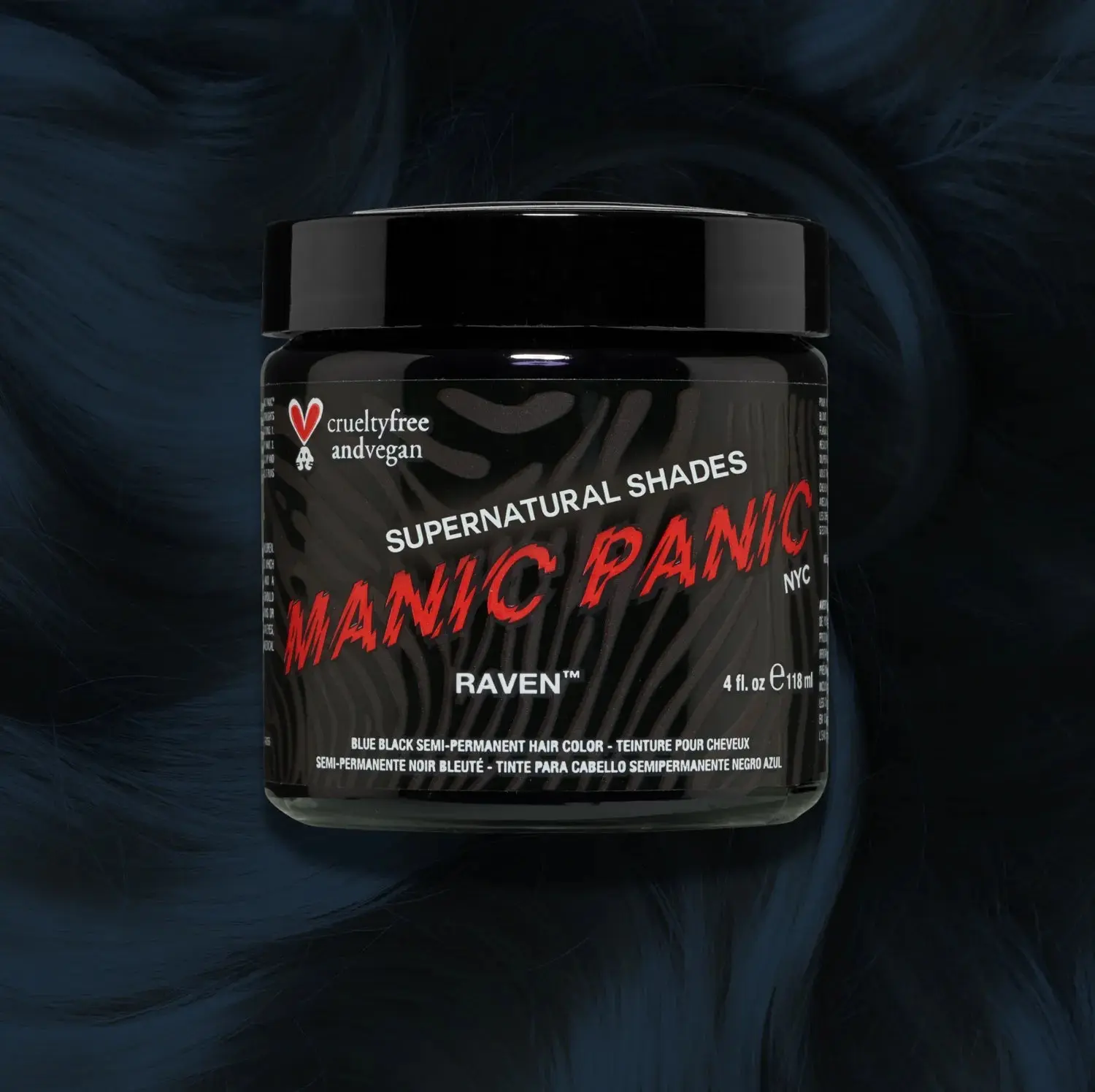 Raven™ Cool-Toned Black Semi-Permanent Hair Dye - Classic High Voltage® Formula for Haircare Color Enhancement, Blonde