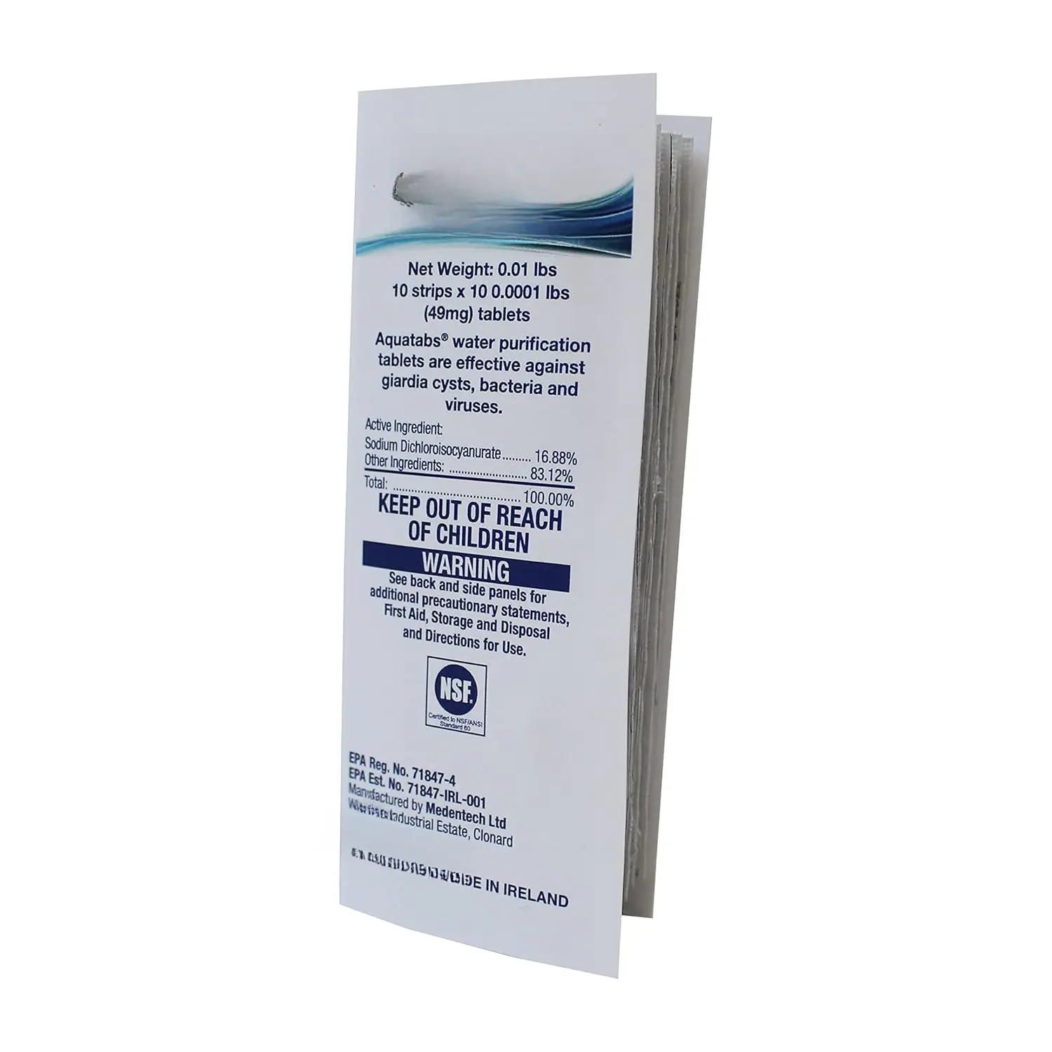 49mg Water Purification Tablets (100 Pack).  System for Hiking, Backpacking, Camping, Emergencies, , and Home-Use. Easy to Use  and .
