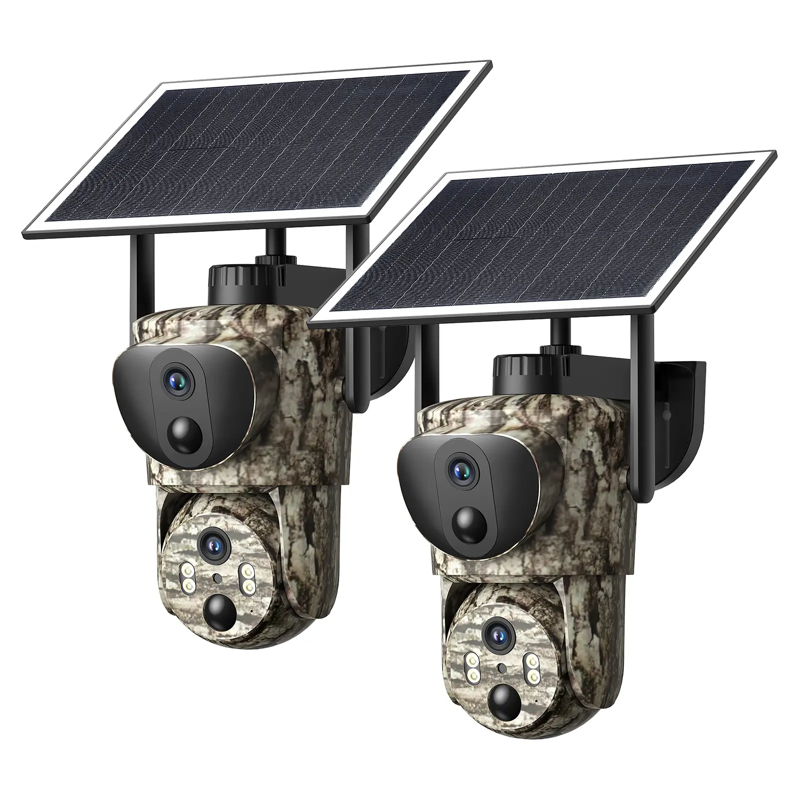 [Live Only] 2 Pack Dual Lens Linkage 4G LTE Cellular Trail Cameras-Solar Powered Surveillance, 360° Pan Tilt,2K Live View, No WiFi, Cellular Data Replenishment Required summerwins Survival Tools Survival Kit