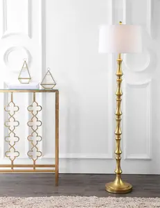 JONATHAN Y Jaxon Traditional Metal LED Floor Lamp; for Living Room,Bedroom, Kitchen, Office