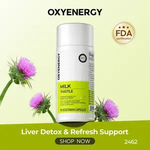 Oxyenergy Milk Thistle Liver Detox & Colon Cleanse, Natural Liver Health Support with Kudzu Root, Turmeric, Inositol, Methionine,Vitamin C,90 Capsules silymarin