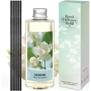Reed Diffuser Oil Refill, Jasmine  Oil for Diffuser Refill 200ml, Long-Lasting for , Living Room, Bedroom, , 6.8 fl oz