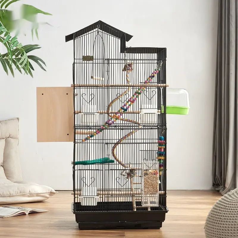 Super Large Luxury Parrot Cage - Tall Open Top Birdhouse