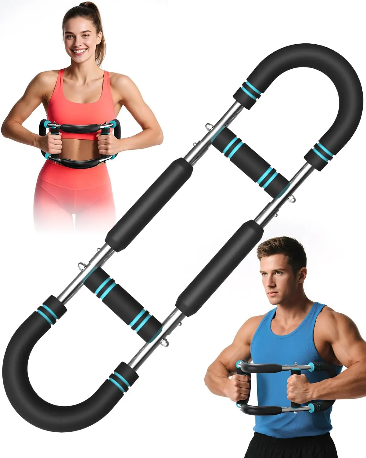 20-60LB Twister Arm Trainer, PowerTwist Arm Trainer, Adjustable Forearm Strengthener, Arm Exercise Equipment