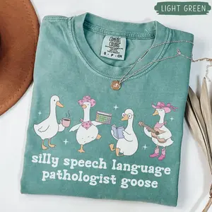 Funny Speech Therapy Shirt, Silly Goose SLP Shirt, Comfort Colors Speech Language Pathologist Shirt, Gift for SLP, Speech Teacher Gift Fit Top