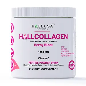 HALLUSA NATURAL Hallcollagen Hydrolyzed Collagen Powder 165g 4g Protein for Joints Nails Hair Skin Supplement Organic Gluten-Free Vegan-friendly USA Made