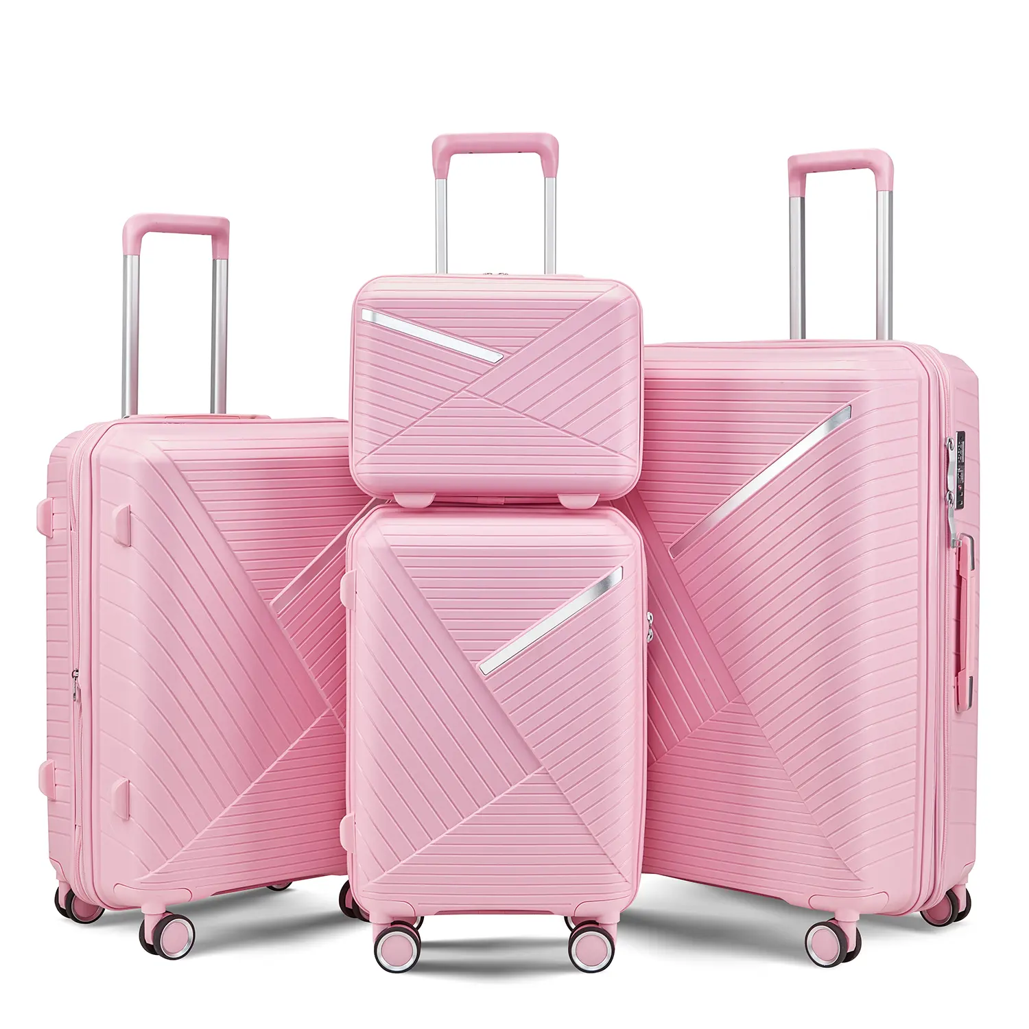 Luggage Sets 4 Piece(14/20/24/28), Expandable Lightweight Suitcase with 4 Double 360 Degrees Mute Spinner Wheels PP Materials Durable TSA Lock Travel System Travel Bundle