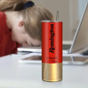 20oz Shotgun Shell Tumbler, 1 Count Insulated Travel Coffee Mug with Lid, Thermal Tumbler, Insulated Tumbler Cup, Funny Gifts, Unique Gifts for Men, Women, Birthday Gift, Drinkware