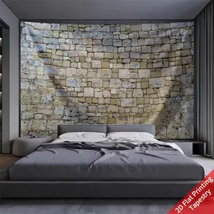 Brick Wall Pattern Tapestry, Horizontal Design, 90g Polypropylene Fabric, Perfect for Living Room and Bedroom Decor, Indoor Wall Art