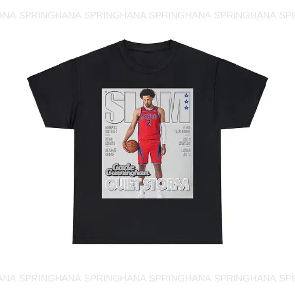 Sample Slam Magazine Cover Cade Cunningham Shirt Unisex Black & White Vintage Sports Detroit Basketball Shirt Gift for fans