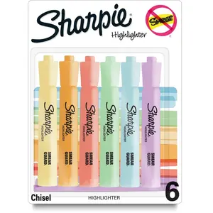 Newell Brands  Sharpie SmearGuard Tank Style Highlighters, Assorted Color - 6 Count - Pack of 6